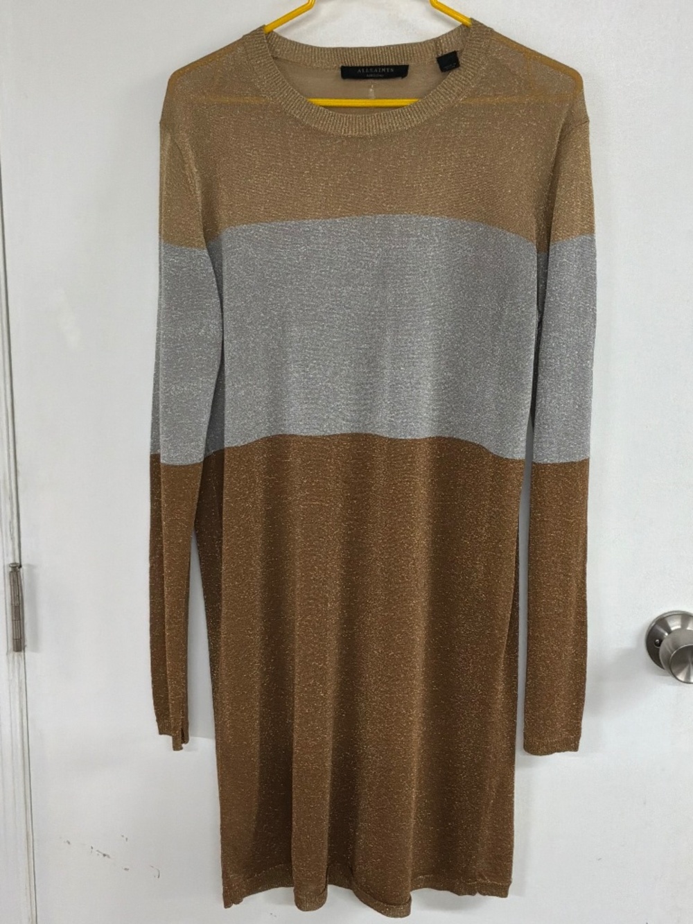 AllSaints Cosima Striped Woven Mini Dress Size M  Pristine